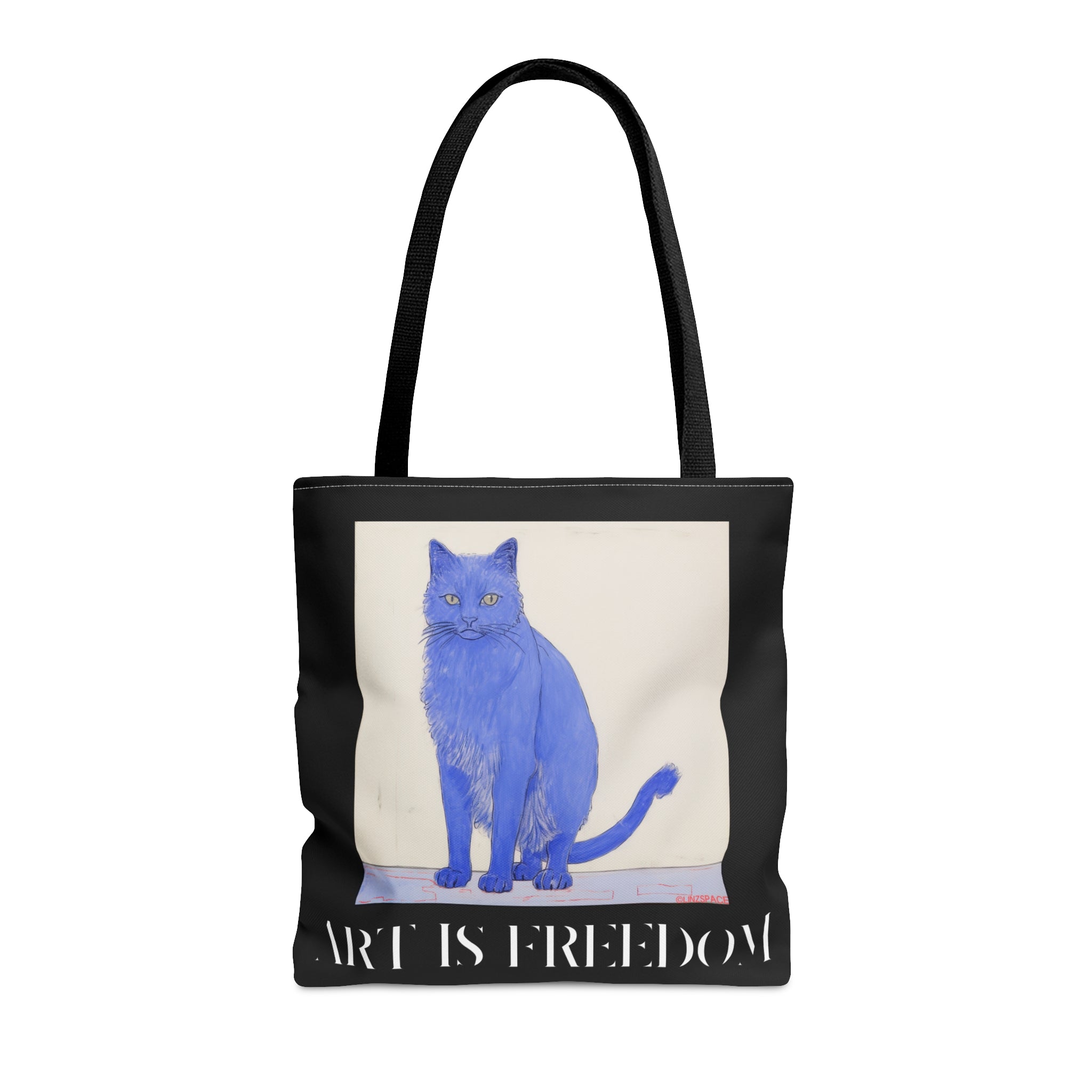 Art is Freedom: Bubble Purple Cat Tote Bag